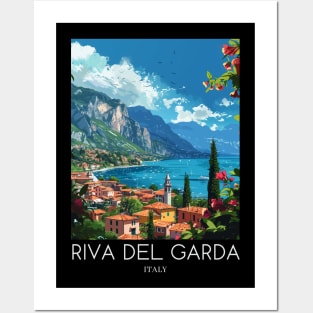 A Pop Art Travel Print of Riva del Garda - Italy Posters and Art